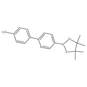 4-[5-(4,4,5,5-Tetramethyl-1,3,2-dioxaborolan-2-yl)-2-pyridinyl]benzenamine结构式