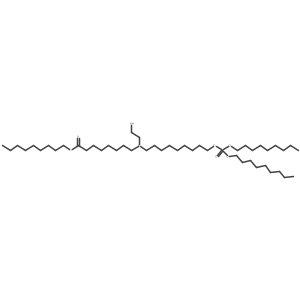 Nonyl 8-((9-((bis(nonyloxy)phosphoryl)oxy)nonyl)(2-hydroxyethyl)amino)octanoate结构式