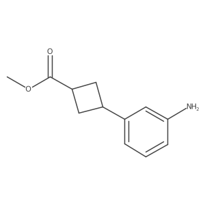 Methyl 3-(3-aminophenyl)cyclobutanecarboxylate结构式