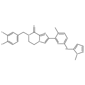 Imidazo[1,2-a]pyrazin-8(5H)-one, 7-[(3,4-difluorophenyl)methyl]-6,7-dihydro-2-[5-methyl-2-[(1-methyl-1H-pyrazol-5-yl)amino]-4-pyrimidinyl]- Structure