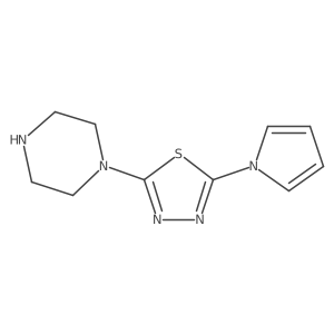 2-(piperazin-1-yl)-5-(1H-pyrrol-1-yl)-1,3,4-thiadiazole结构式