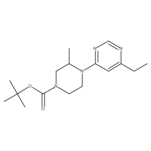 tert-butyl (3S)-4-(6-ethylpyrimidin-4-yl)-3-methylpiperazine-1-carboxylate结构式