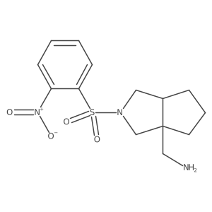 rac-1-[(3aR,6aS)-2-(2-nitrobenzenesulfonyl)-octahydrocyclopenta[c]pyrrol-3a-yl]methanamine结构式