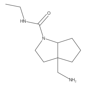 rac-(3aR,6aR)-3a-(aminomethyl)-N-ethyl-octahydrocyclopenta[b]pyrrole-1-carboxamide结构式