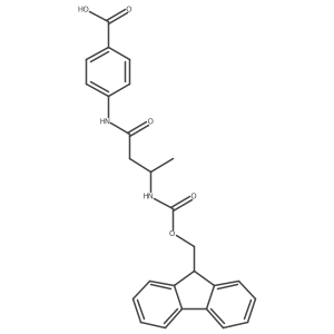 4-[(3S)-3-({[(9H-fluoren-9-yl)methoxy]carbonyl}amino)butanamido]benzoic acid结构式