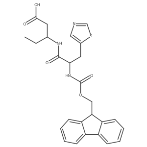 3-[2-({[(9H-fluoren-9-yl)methoxy]carbonyl}amino)-3-(1,3-thiazol-5-yl)propanamido]pentanoic acid结构式