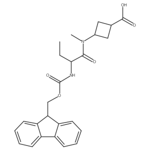 3-[2-({[(9H-fluoren-9-yl)methoxy]carbonyl}amino)-N-methylbutanamido]cyclobutane-1-carboxylic acid Structure