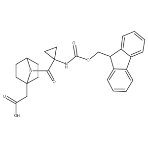 2-{7-[1-({[(9H-fluoren-9-yl)methoxy]carbonyl}amino)cyclopropanecarbonyl]-7-azabicyclo[2.2.1]heptan-1-yl}acetic acid Structure