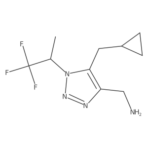 [5-(cyclopropylmethyl)-1-(1,1,1-trifluoropropan-2-yl)-1H-1,2,3-triazol-4-yl]methanamine结构式