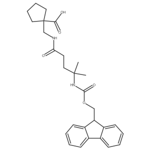 1-{[4-({[(9H-fluoren-9-yl)methoxy]carbonyl}amino)-4-methylpentanamido]methyl}cyclopentane-1-carboxylic acid结构式