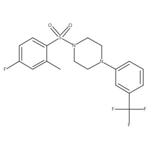 1-((4-Fluoro-2-methylphenyl)sulfonyl)-4-(3-(trifluoromethyl)phenyl)piperazine Structure