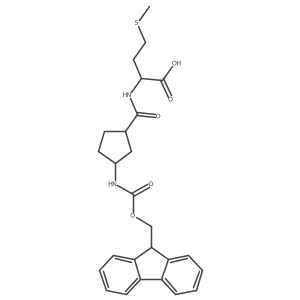(2S)-2-{[(1RS,3SR)-3-({[(9H-fluoren-9-yl)methoxy]carbonyl}amino)cyclopentyl]formamido}-4-(methylsulfanyl)butanoic acid结构式
