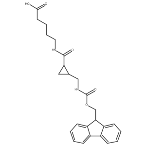 rac-5-{[(1R,2S)-2-[({[(9H-fluoren-9-yl)methoxy]carbonyl}amino)methyl]cyclopropyl]formamido}pentanoic acid结构式