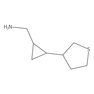 rac-[(1R,2R)-2-(thiolan-3-yl)cyclopropyl]methanamine结构式