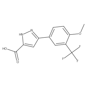 5-[4-methoxy-3-(trifluoromethyl)phenyl]-1H-pyrazole-3-carboxylic acid结构式