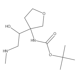 tert-butyl N-{3-[1-hydroxy-2-(methylamino)ethyl]oxolan-3-yl}carbamate Structure