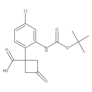 1-(2-{[(Tert-butoxy)carbonyl]amino}-4-chlorophenyl)-3-oxocyclobutane-1-carboxylic acid Structure