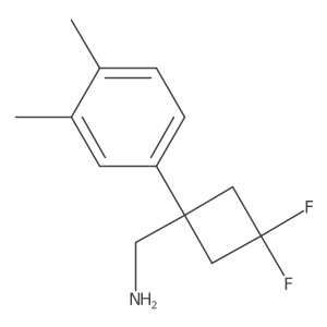 [1-(3,4-Dimethylphenyl)-3,3-difluorocyclobutyl]methanamine结构式