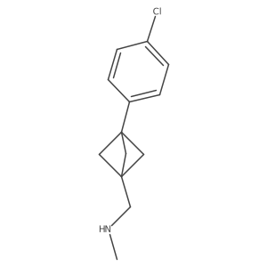 {[3-(4-Chlorophenyl)bicyclo[1.1.1]pentan-1-yl]methyl}(methyl)amine结构式