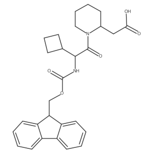 2-[(2R)-1-[2-cyclobutyl-2-({[(9H-fluoren-9-yl)methoxy]carbonyl}amino)acetyl]piperidin-2-yl]acetic acid结构式
