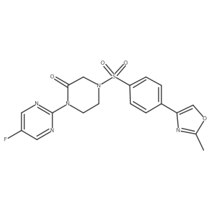 1-(5-Fluoropyrimidin-2-yl)-4-[4-(2-methyl-1,3-oxazol-4-yl)benzenesulfonyl]piperazin-2-one Structure