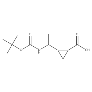 (1R,2R)-2-[1-[(2-Methylpropan-2-yl)oxycarbonylamino]ethyl]cyclopropane-1-carboxylic acid Structure