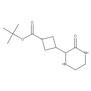 Tert-butyl 3-(3-oxopiperazin-2-yl)azetidine-1-carboxylate结构式