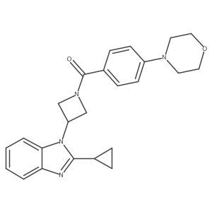 2-cyclopropyl-1-{1-[4-(morpholin-4-yl)benzoyl]azetidin-3-yl}-1H-1,3-benzodiazole结构式
