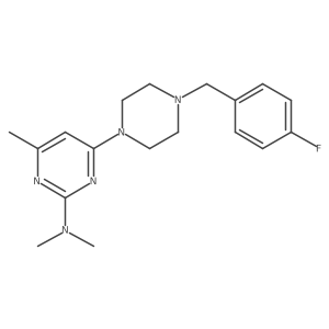 4-[4-[(4-Fluorophenyl)methyl]piperazin-1-yl]-N,N,6-trimethylpyrimidin-2-amine结构式
