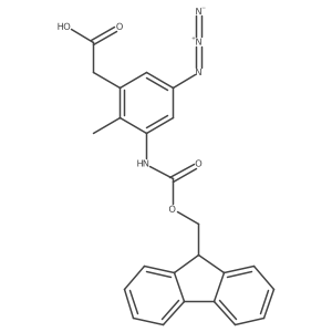 2-[5-azido-3-({[(9H-fluoren-9-yl)methoxy]carbonyl}amino)-2-methylphenyl]acetic acid结构式