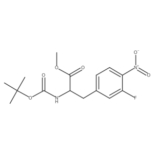Methyl (R)-2-(Boc-amino)-3-(3-fluoro-4-nitrophenyl)propanoate结构式