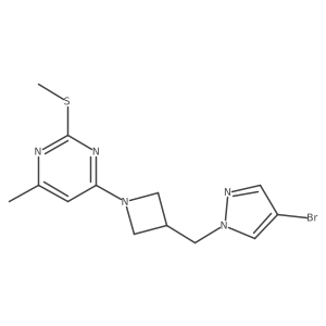 4-{3-[(4-bromo-1H-pyrazol-1-yl)methyl]azetidin-1-yl}-6-methyl-2-(methylsulfanyl)pyrimidine Structure