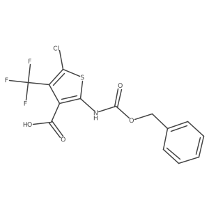 2-{[(Benzyloxy)carbonyl]amino}-5-chloro-4-(trifluoromethyl)thiophene-3-carboxylic acid结构式