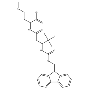 (2R)-2-[3-({[(9H-fluoren-9-yl)methoxy]carbonyl}amino)-4,4,4-trifluorobutanamido]-4-(methylsulfanyl)butanoic acid结构式