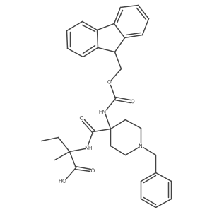 2-{[1-benzyl-4-({[(9H-fluoren-9-yl)methoxy]carbonyl}amino)piperidin-4-yl]formamido}-2-methylbutanoic acid Structure
