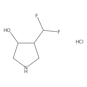 rac-(3R,4S)-4-(difluoromethyl)pyrrolidin-3-ol hydrochloride Structure