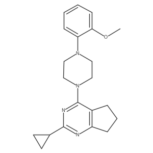 1-{2-cyclopropyl-5H,6H,7H-cyclopenta[d]pyrimidin-4-yl}-4-(2-methoxyphenyl)piperazine结构式