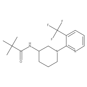 2,2-dimethyl-N-{1-[3-(trifluoromethyl)pyridin-2-yl]piperidin-3-yl}propanamide结构式