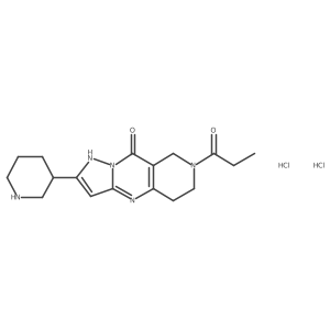 1-(9-Hydroxy-2-(piperidin-3-yl)-5,6-dihydropyrazolo[1,5-a]pyrido[4,3-d]pyrimidin-7(8H)-yl)propan-1-one dihydrochloride结构式