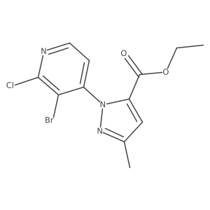 Ethyl 1-(3-bromo-2-chloro-4-pyridinyl)-3-methyl-1H-pyrazole-5-carboxylate结构式
