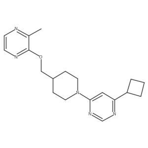 4-Cyclobutyl-6-(4-{[(3-methylpyrazin-2-yl)oxy]methyl}piperidin-1-yl)pyrimidine结构式