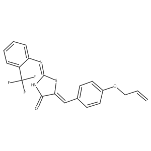 (2Z,5Z)-5-[4-(prop-2-en-1-yloxy)benzylidene]-2-{[2-(trifluoromethyl)phenyl]imino}-1,3-thiazolidin-4-one结构式