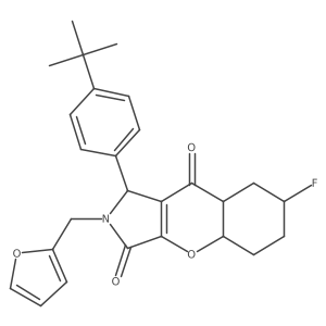 1-(4-tert-butylphenyl)-7-fluoro-2-(furan-2-ylmethyl)-4a,5,6,7,8,8a-hexahydro-1H-chromeno[2,3-c]pyrrole-3,9-dione Structure