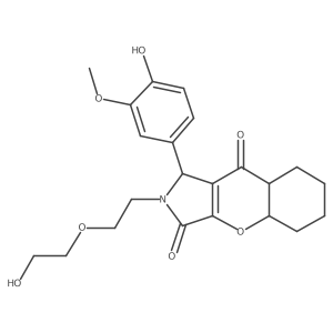 2-[2-(2-hydroxyethoxy)ethyl]-1-(4-hydroxy-3-methoxyphenyl)-4a,5,6,7,8,8a-hexahydro-1H-chromeno[2,3-c]pyrrole-3,9-dione结构式