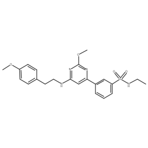 N-ethyl-3-{2-methoxy-6-[2-(4-methoxy-phenyl)-ethylamino]-pyrimidin-4-yl}-benzenesulfonamide结构式
