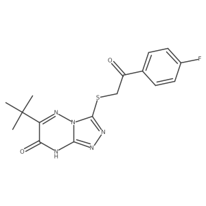 6-(tert-butyl)-3-((2-(4-fluorophenyl)-2-oxoethyl)thio)-[1,2,4]triazolo[4,3-b][1,2,4]triazin-7(8H)-one结构式