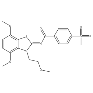 (Z)-N-(4,7-dimethoxy-3-(2-methoxyethyl)benzo[d]thiazol-2(3H)-ylidene)-4-(methylsulfonyl)benzamide结构式