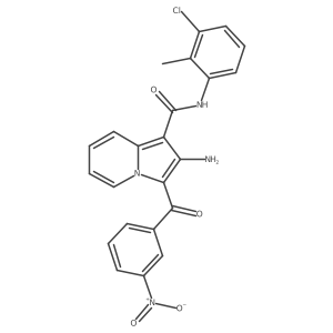 2-amino-N-(3-chloro-2-methylphenyl)-3-(3-nitrobenzoyl)indolizine-1-carboxamide结构式