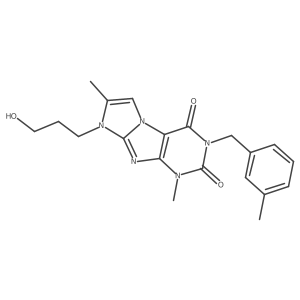 8-(3-hydroxypropyl)-1,7-dimethyl-3-(3-methylbenzyl)-1H-imidazo[2,1-f]purine-2,4(3H,8H)-dione Structure