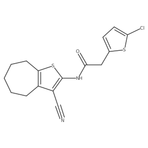 2-(5-chlorothiophen-2-yl)-N-(3-cyano-5,6,7,8-tetrahydro-4H-cyclohepta[b]thiophen-2-yl)acetamide结构式
